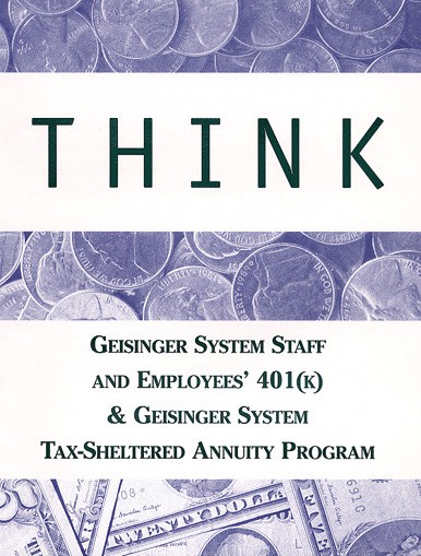 Geisinger System, retirement program guide. Cover design.