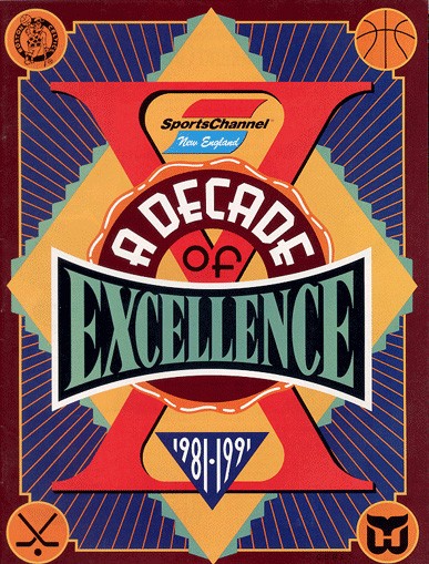 Sports Channel New England, A Decade of Excellence. Anniversary poster.