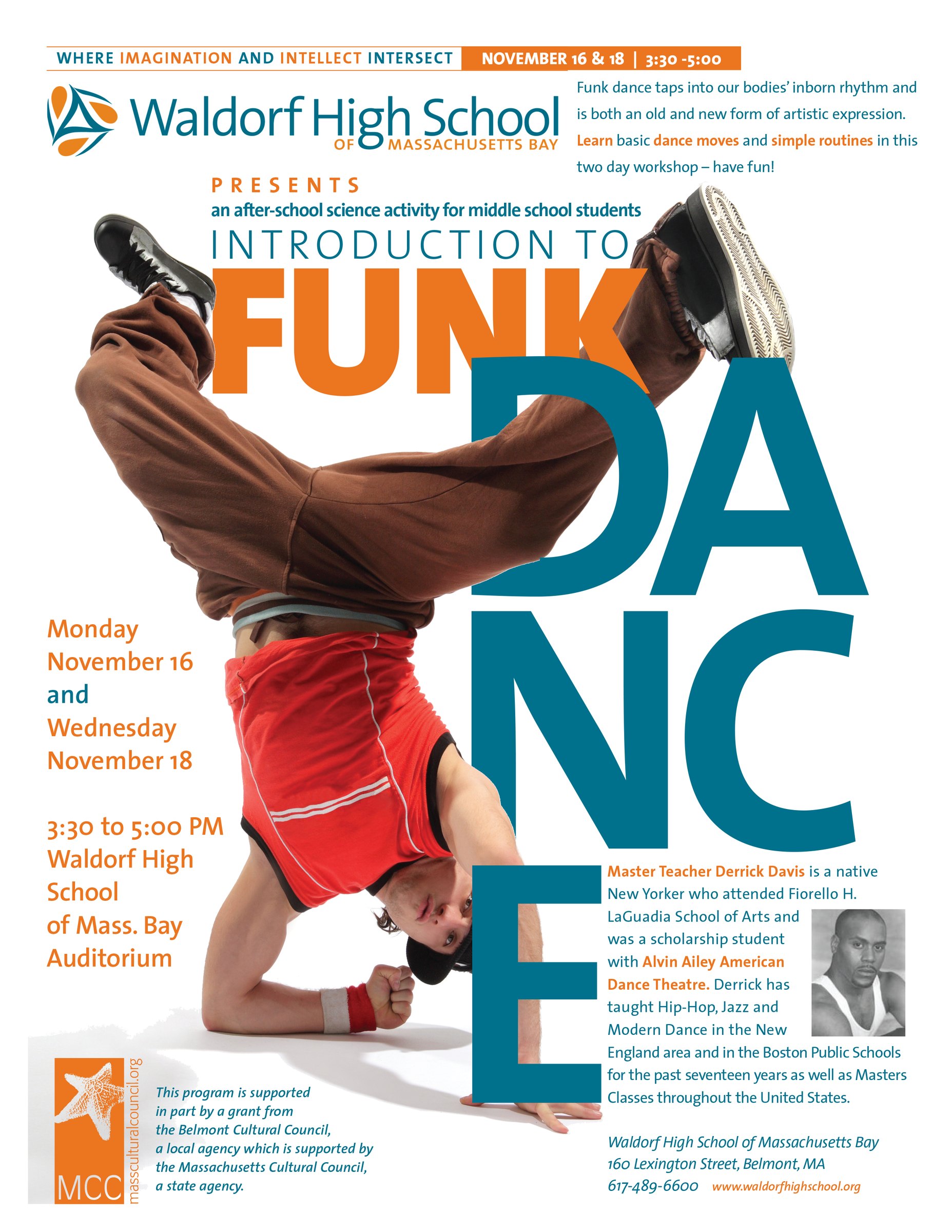 The Waldorf School: Introduction to Funk Dance, program flyer